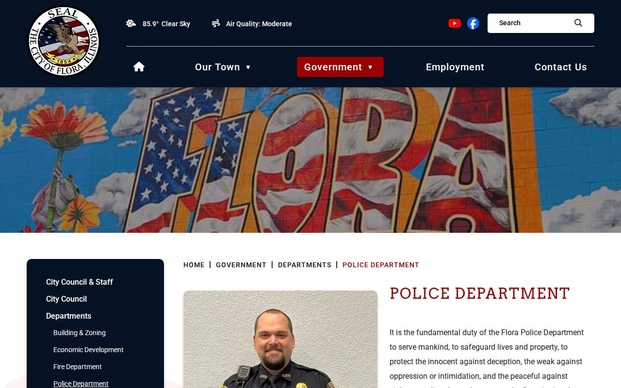 Official Flora Police Department contact webpage