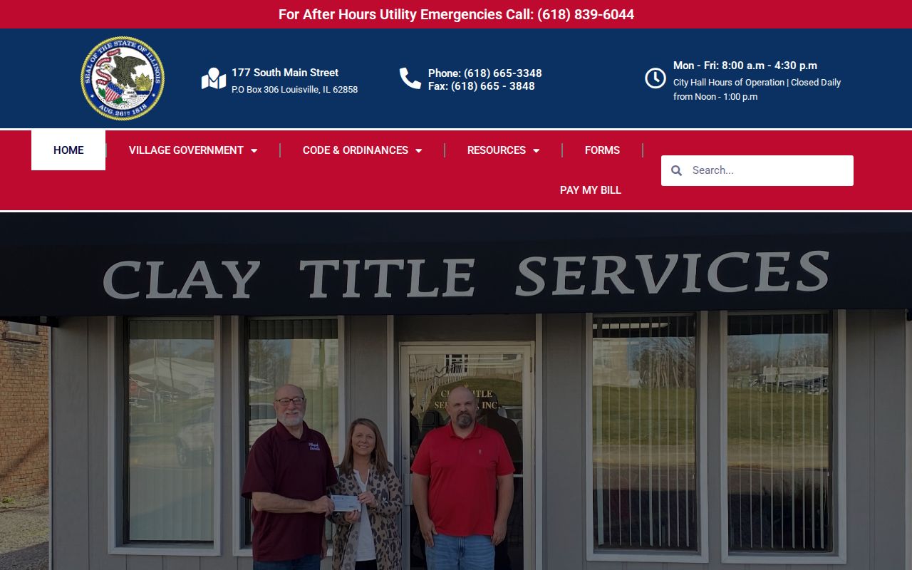 Official Village of Louisville Illinois contact webpage